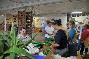 people working on the Horticulture exhibit