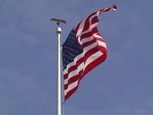 A picture of the United States of America flag.