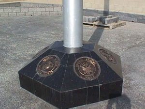 Picture of the memorial flag pole base